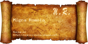 Migra Romola névjegykártya